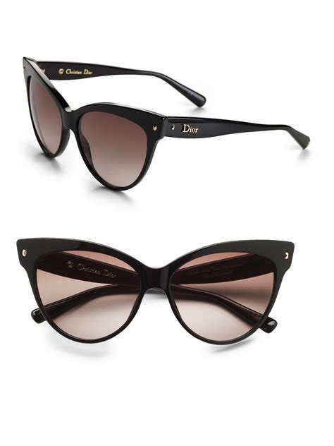 dior ladies cateye frame sunglasses in black silver blu|Designer Sunglasses for Women .